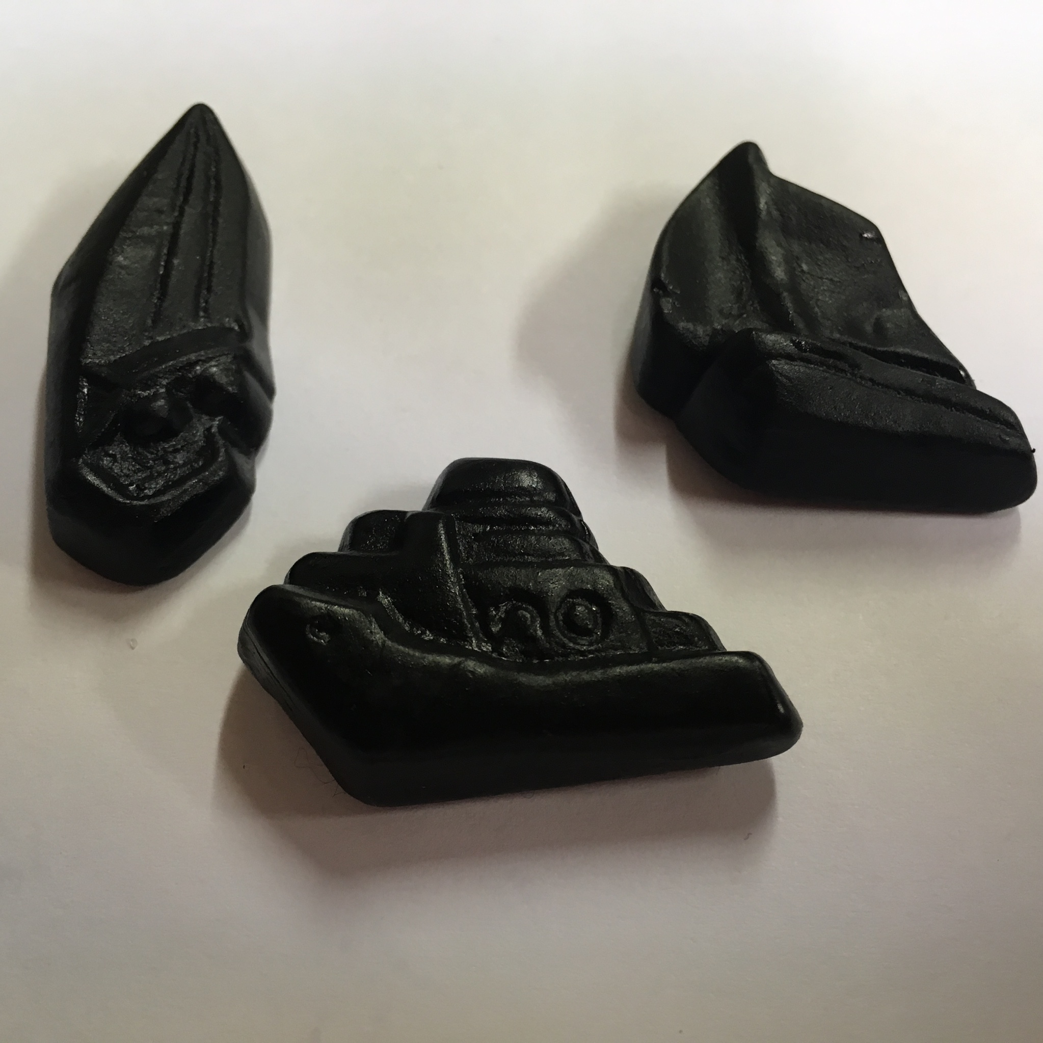 Boat shaped black licorice