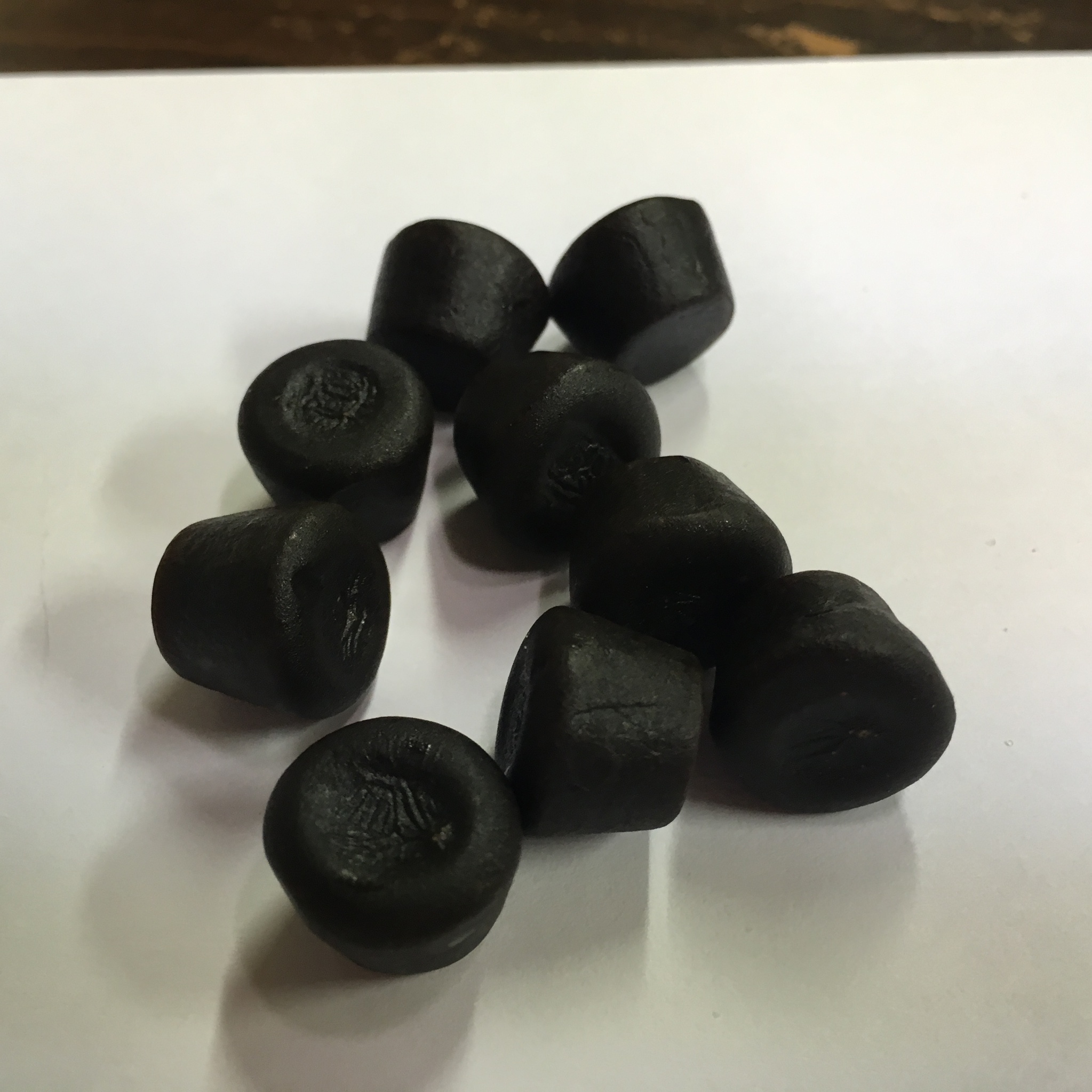 Drop shaped black licorice