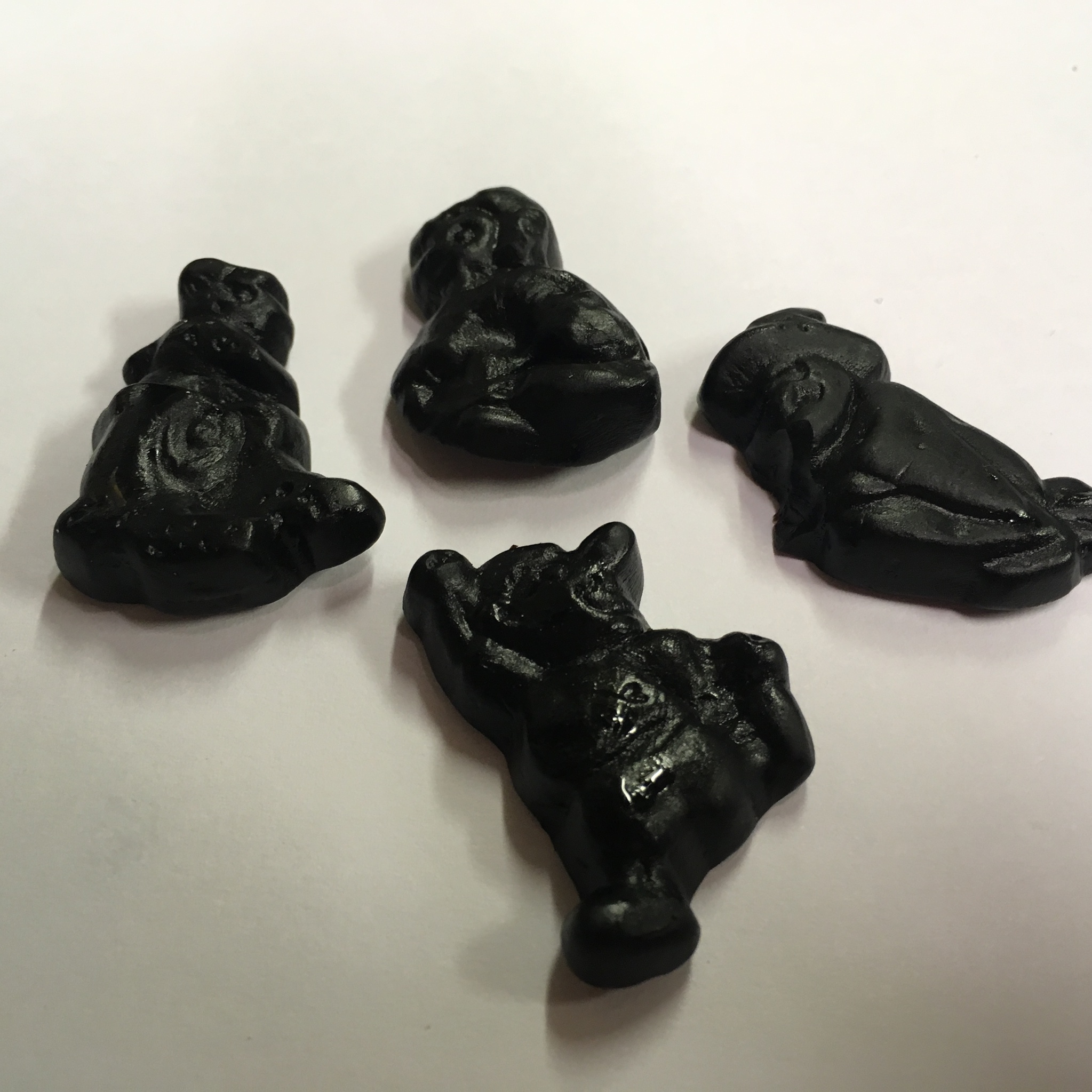 Miscelaneous shapes of black licorice